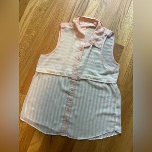 mine Pink and White sheer tank